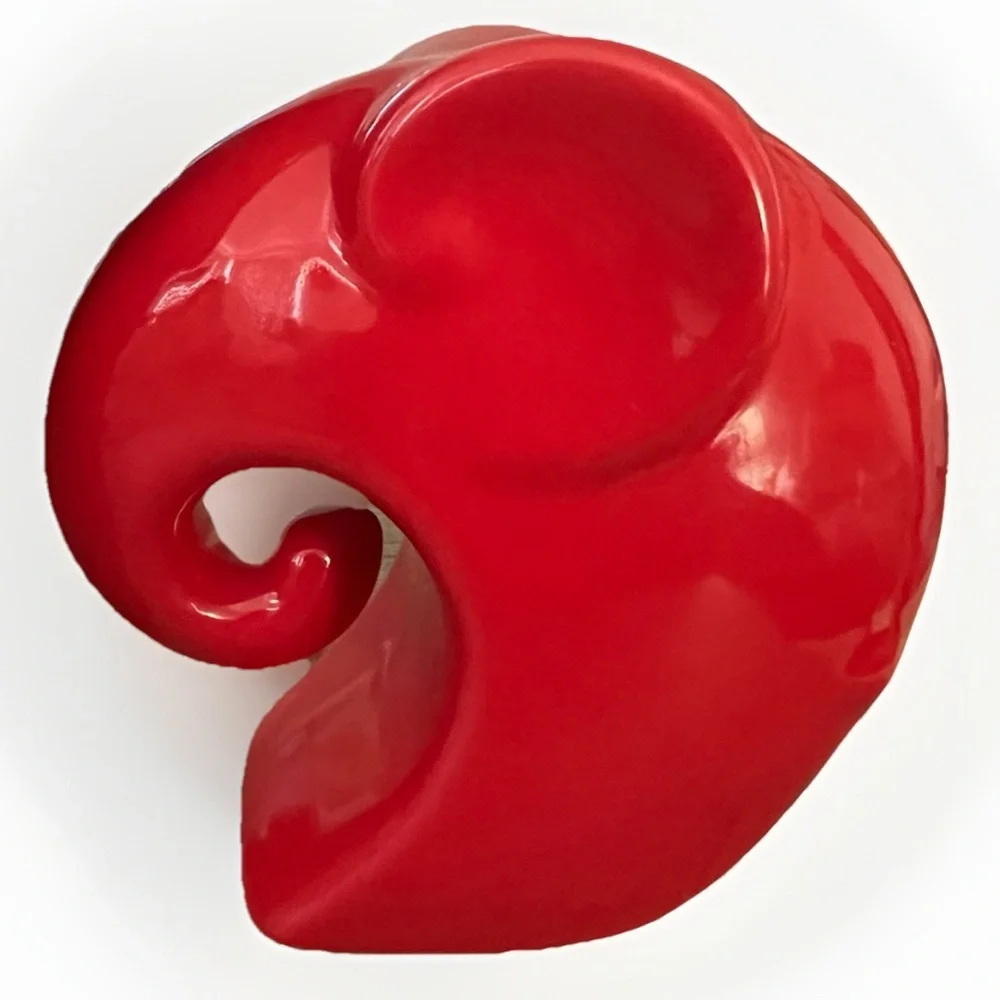 Elegant Black and Red Elephant Sculptures - Picture 5 of 11